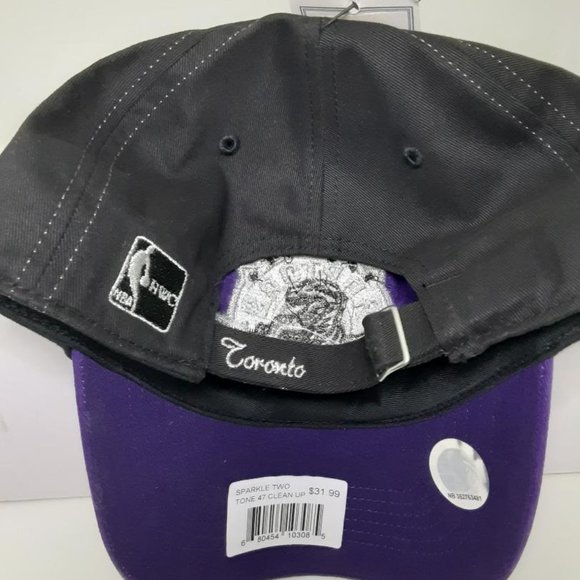 2015 NBA Toronto Raptors Hat Retro Purple Sparkle Women Adjustable Rare NWT - Picture 3 of 6